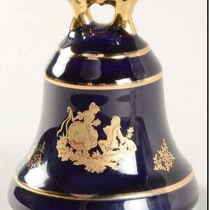 Vintage Limoges Bell cobalt blue with 22k gold paint